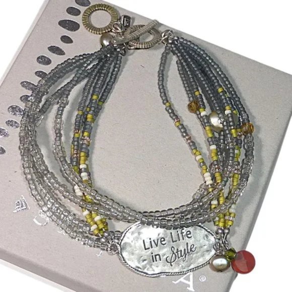 Silpada "Live Life in Style" Bracelet Multi - Strand Sterling Silver Pearl .925 - Picture 1 of 4